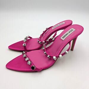 Steve Madden Dorinda Studded Heel Sandals Women's Fuchsia/Silver Size US8.5 EU39